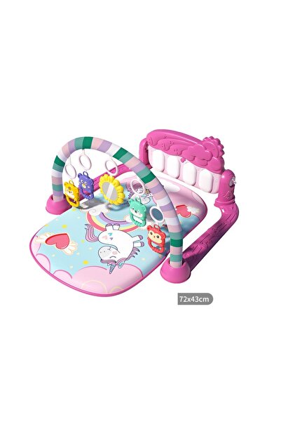 LA' PRECIOUS Baby Play Mat Gym with Piano, 5 Sensory Toys, Music & Lights, Gi...