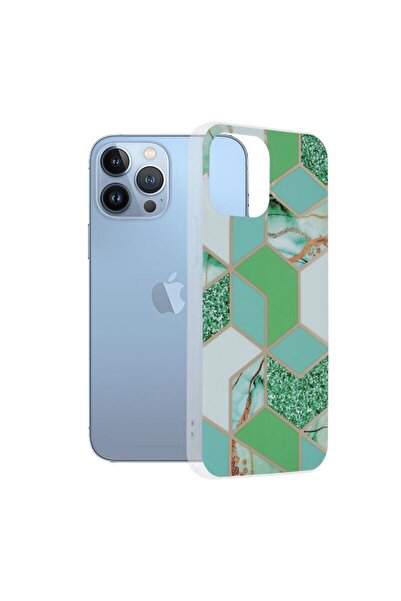 Techsuit iPhone 13 Pro Max Marble Case, Green