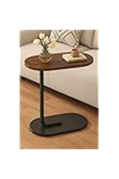 Roomlyne Nordic Style Simple Coffee Table and Sofa Side End Table, Brown and ...