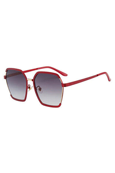 Techsuit Oversized Hexagonal Sunglasses Techsuit, Red, 191