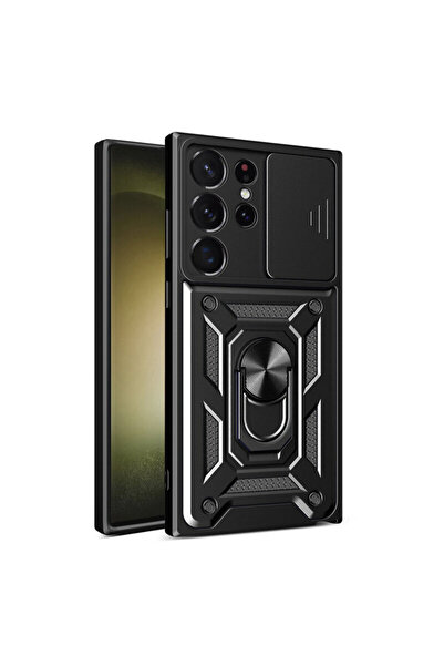 Techsuit Θήκη προστασίας κάμερας Samsung Galaxy S23 Ultra σειρά CamShield, μαύρη