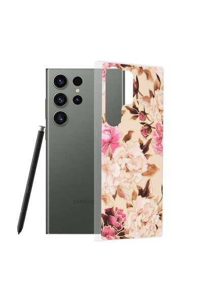 Techsuit Samsung Galaxy S23 Ultra Marble, culoare Mary Berry Nude