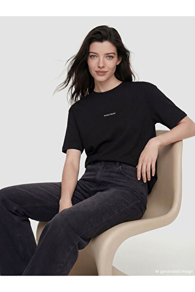 LC Waikiki Γυναικείο μπλουζάκι Özmarka New Season με στάμπα και λαιμόκοψη ποδ...