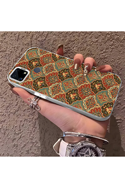 Hontinga حافظة هاتف Realme C15 متوافقة مع الحواف السيليكونية الصلبة والمضادة ...