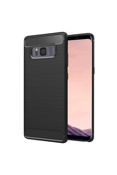 Techsuit Samsung Galaxy S8+, Galaxy S8 Plus Carbon Silicone Case, Black