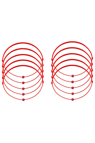 BIJUTERIA NEAGRA Set de 10 brățări Mărțișor cu cristale Swarovski roșii