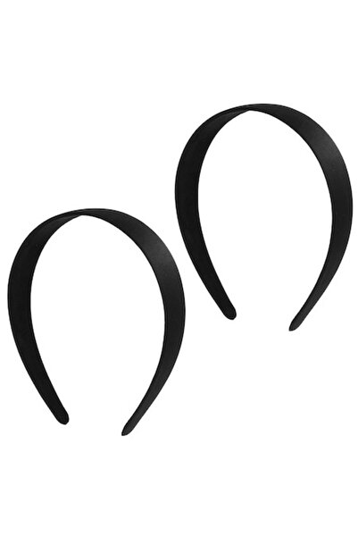 WY LIGHTING LEVEL 2 pcs Women's Satin Non-Slip Hair Hoop 2.5cm Classic Black