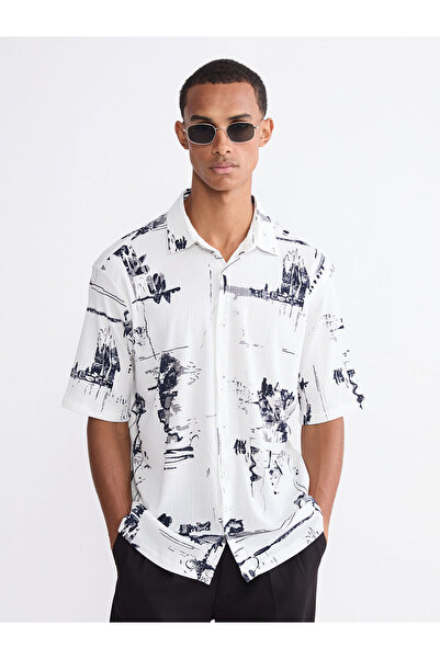 LC Waikiki Peak New Season Regular Fit Short Sleeve Patterned Men's Shirt