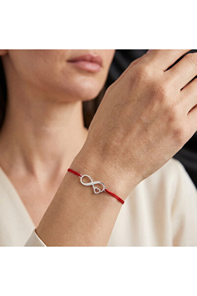 BIJUTERIA NEAGRA Brățară Mărțișor cu Infinit și Inimă din Argint 925
