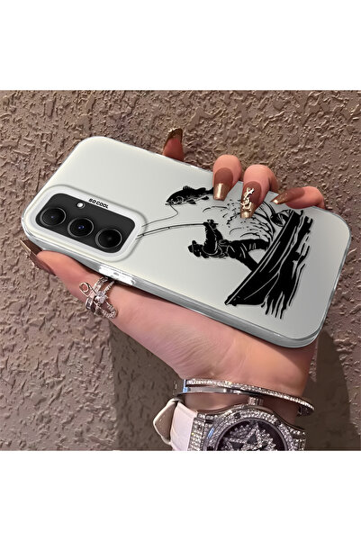 Hontinga حافظة هاتف سامسونج جالاكسي A55 متوافقة مع حافة السيليكون الصلبة ومضا...