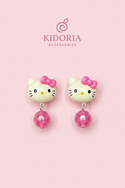 Kidoria Hello Kitty Figürlü Deliksiz Sıkıştırmalı Çocuk Küpe