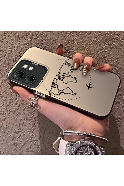 Hontinga حافظة هاتف Infinix Hot 50i متوافقة مع حافة السيليكون الصلبة ومضادة ل...