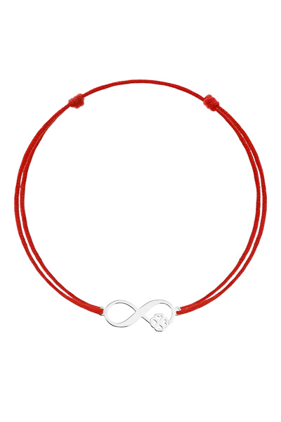 BIJUTERIA NEAGRA Brățară Mărțișor din Argint 925 cu Infinit și Trifoi