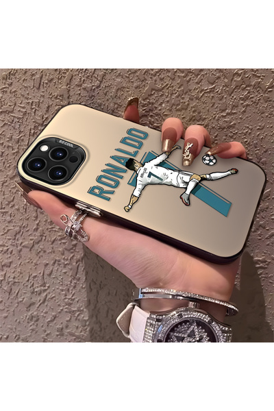 Hontinga حافظة هاتف آيفون 16 برو متوافقة مع CR7، مصنوعة من السيليكون بنمط CR7...