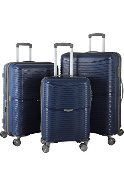 MÇS Körüklü Ultra Hafif Polipropilen Ekstra Hacim 3 Lü Valiz Seti