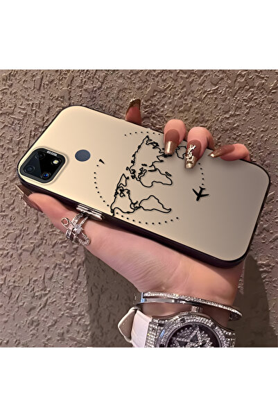 Hontinga حافظة هاتف Realme C15 متوافقة مع الحواف السيليكونية الصلبة والمضادة ...