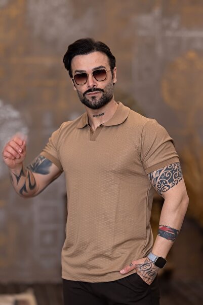 VALERİO MEN Knitwear Collar Diamond Pattern Tshirt