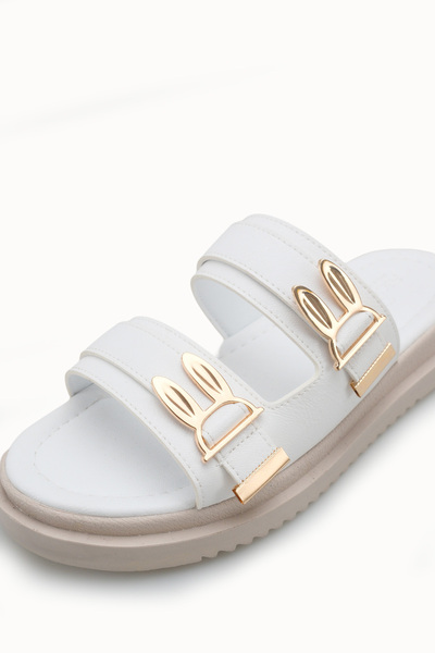 Riccon شبشب نسائي بإبزيم مزدوج 00120415 أبيض