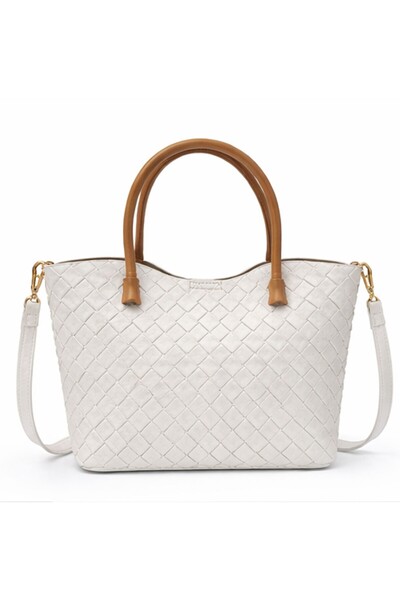 NUR KARACA 17844 Geantă de mână și de umăr pentru femei, cu model tricotat CC...