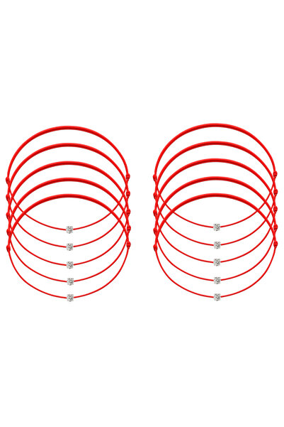 BIJUTERIA NEAGRA Set de 10 brățări Mărțișor din argint cu cristale Swarovski