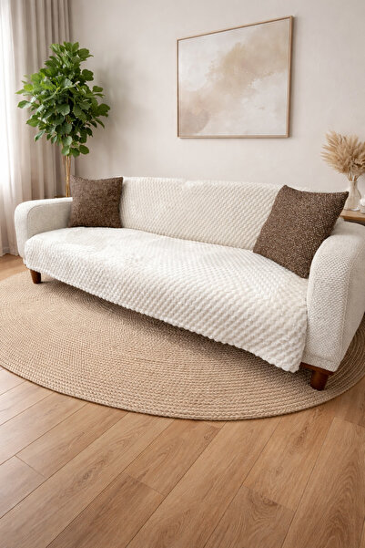 Doğa Rabit Plush Sofa Cover 180X220