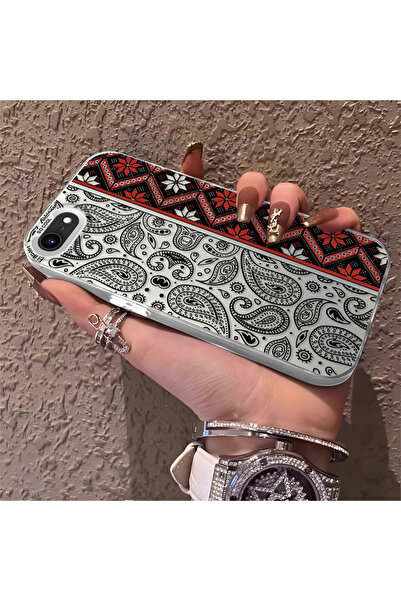 Hontinga iPhone 7 Compatible Kilim Patterned Silicone Edge Hard Back Anti-Fal...