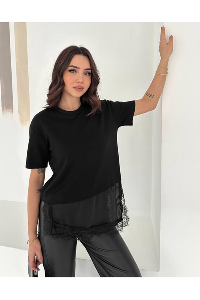 Noa&Noa Cross Lace Detailed T-Shirt