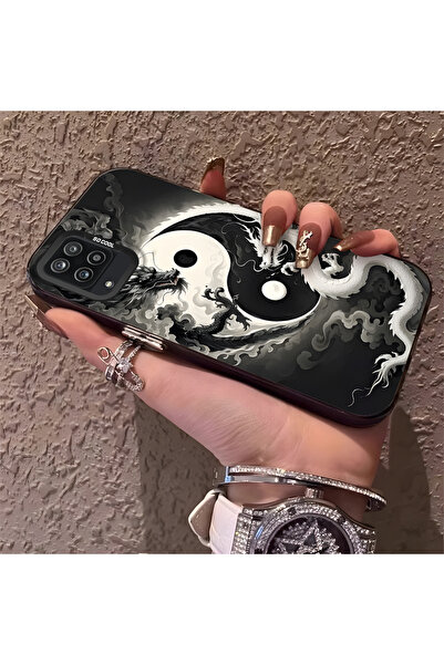 Hontinga حافظة هاتف سامسونج جالاكسي M12 متوافقة مع حافة السيليكون الصلبة ومضا...