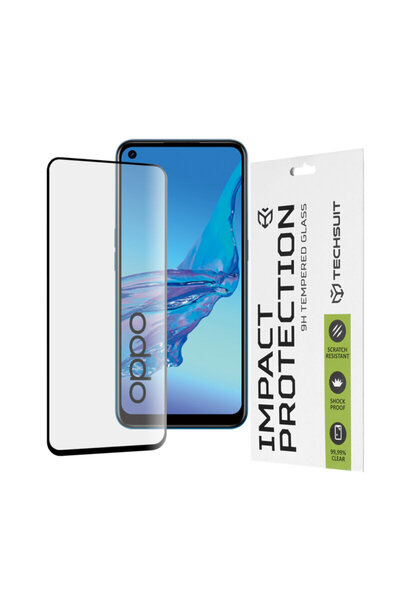 Techsuit Folie de sticlă pentru Oppo A53 4G 111D, acoperire completă, neagră,...