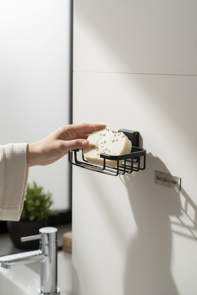 İSAOĞLU YAPI Suport pentru săpun negru, solid, din alamă, pentru baie, design...