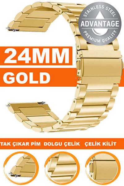 COBRA 24MM Saatlerle Uyumlu Dolgu Çelik Metal Saat Kordonu Kayışı SG424MM