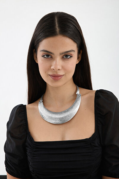 JİMNY JEWELRY Matte Textured Collar Necklace