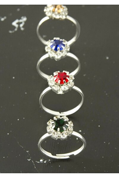 ATANUR kristal taşlı eklem yüzük-çelik kararmaz -ayarlanabilir -renk seçiniz