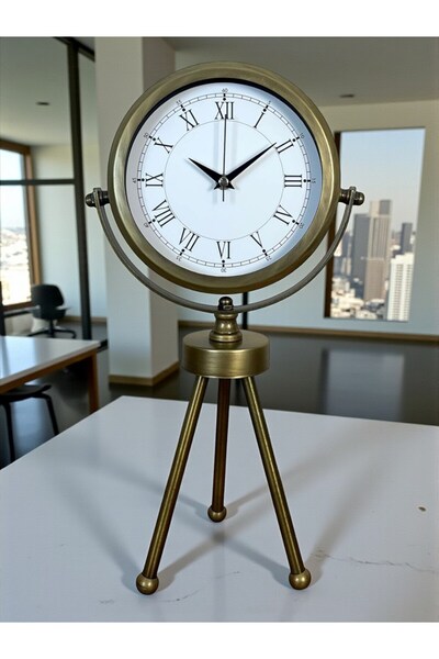 Cetiner Group Eskitme Dekoratif Üç Ayaklı Masa Saati