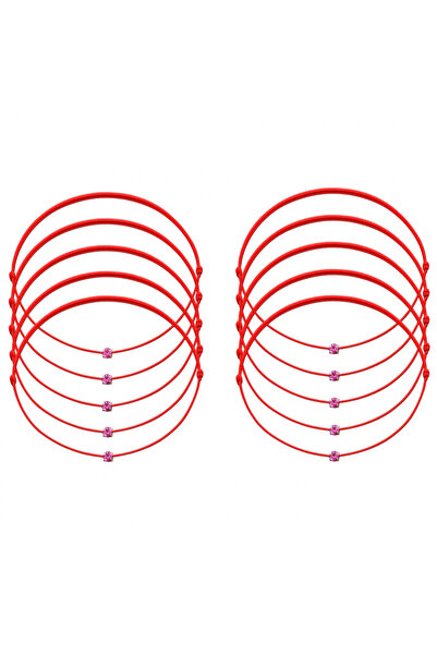 BIJUTERIA NEAGRA Set de 10 brățări Mărțișor cu cristale Swarovski roz