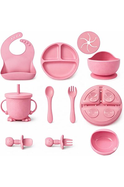 LA' PRECIOUS Silicone Baby Feeding Set with Suction Bowl, Plate, Bib, Spoon, ...