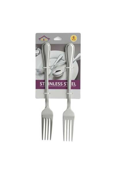 Generic Large Stainless Steel Forks – 6 Pieces