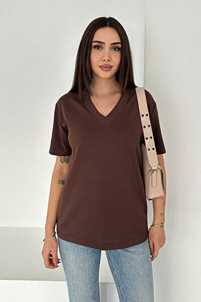 Noa&Noa تي شيرت بأكمام قصيرة وياقة على شكل حرف V - أساسي