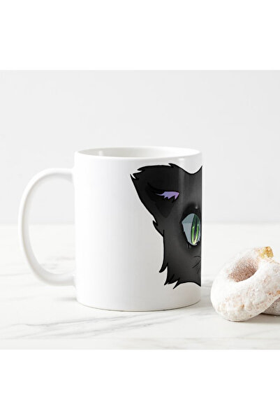 tpkitapevi Black Colored Cat Themed Porcelain Mug