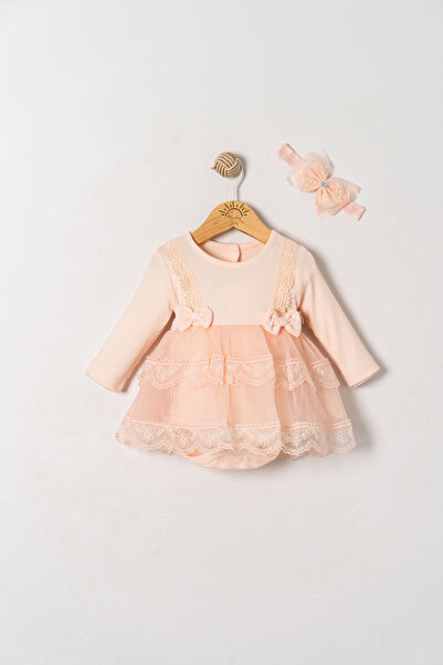 Miniday Baby Baby Girl Mevlütlük Body Dress with Bandana and Lace Newborn Hos...