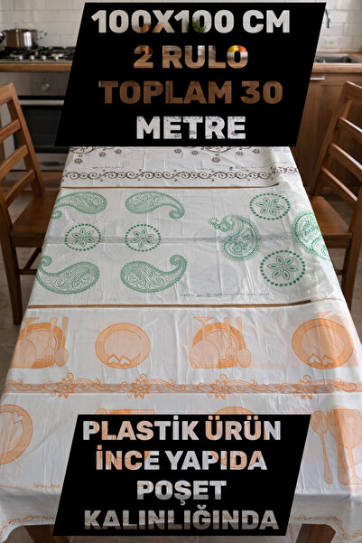 Ecoflex 30 Adet Kullan At Masa Örtüsü Sıvı Geçirmez(2 RULO) Tek Kullanımlık 1...