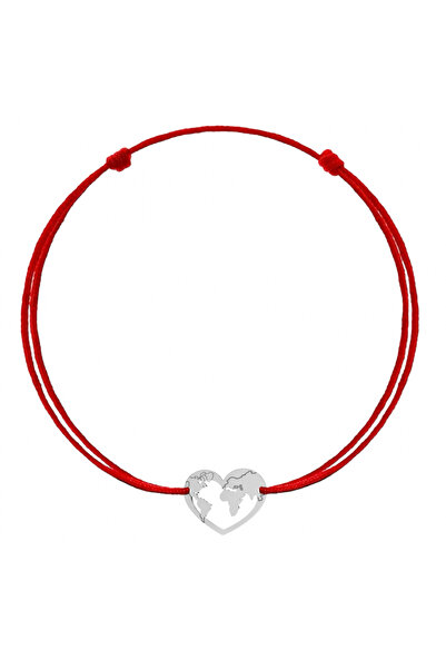 BIJUTERIA NEAGRA Brățară Mărțișor din Argint 925 cu Hartă a Lumii în Formă de...