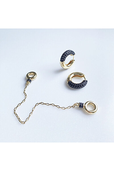 GOX Double Color Chain Detailed Dual Use 2-Piece Hoop Earrings