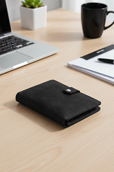 Morika Special Design Suede Faux Leather Card Holder Wallet - Black