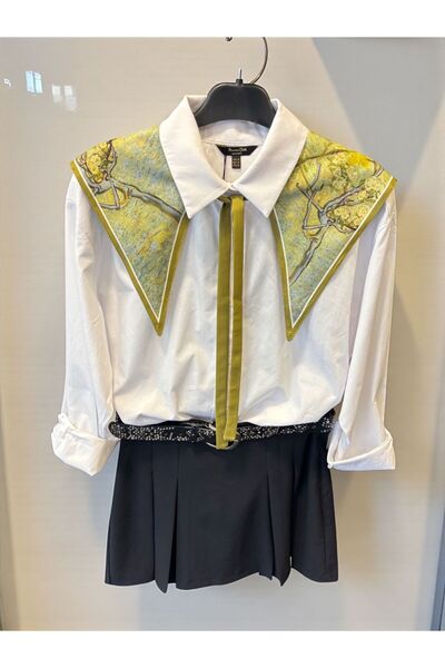 Glamorous For All İthal Renkli Manzara Desenli Yakalık