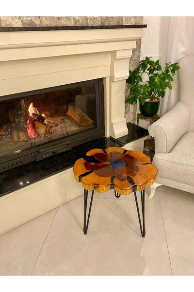 antiqloft Ardıç Ağacı & Epoksi El Yapımı Doğal Kütük Sehpa – Tek ve Özel Üretim