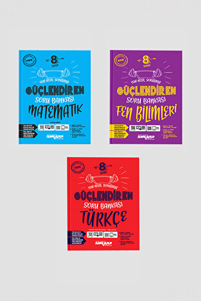 Ankara Yayıncılık 8. Sınıf Matematik + Fen Bilimleri + Türkçe Güçlendiren Sor...