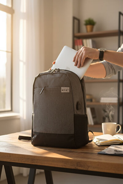 KAFFAA Unisex Laptop Backpack with USB Port - Waterproof