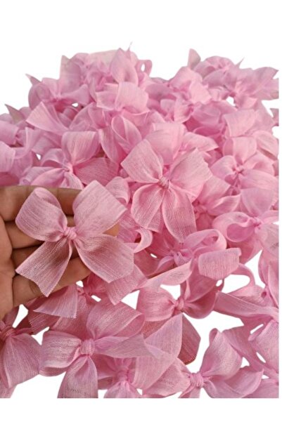 parıltı organizasyon Keten kurdele Hazır Fiyonk 30 adet - Pembe