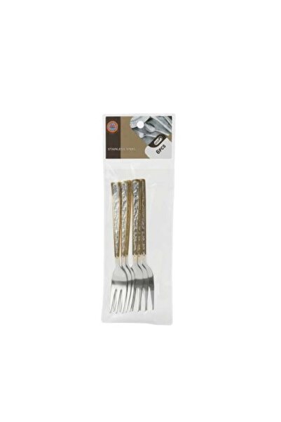 Generic Small Fork Set with Golden Line Stainless Steel – 6 Pieces